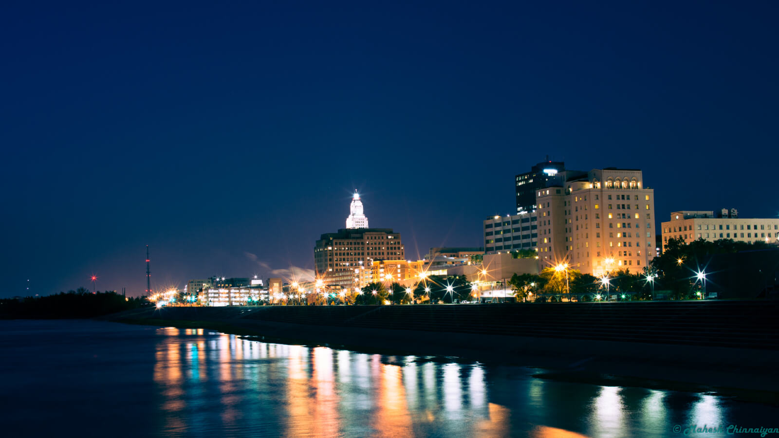 Downtown Baton Rouge at night